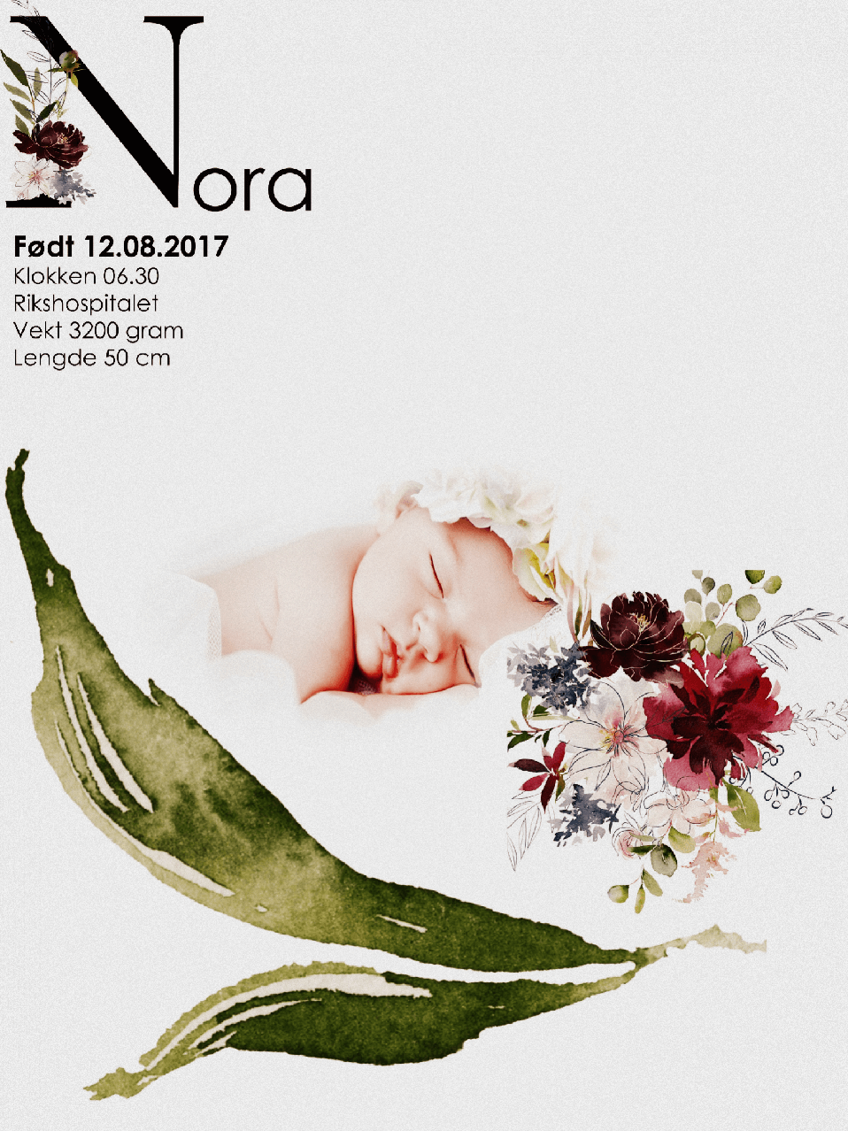 Få laget et unikt nyfødtbilde fra Dahlia Design