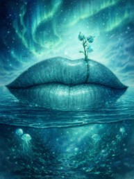 aurora lips veggbilde fra Dahlia Design