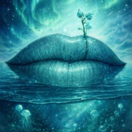 aurora lips veggbilde fra Dahlia Design