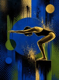 Diving woman veggbilde fra Dahlia Design