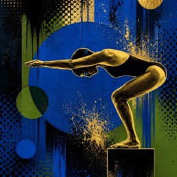 Diving woman veggbilde fra Dahlia Design