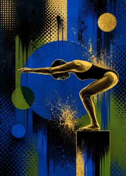 Diving woman veggbilde fra Dahlia Design